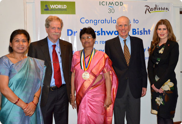 Uma Khakurel, David Molden, Harshwanti Bisht, Peter Hillary, and Amelia Hillary